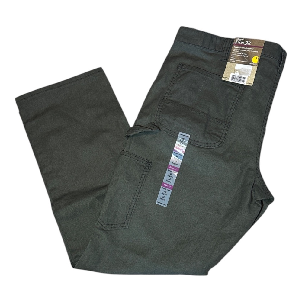 Carhartt 100723 316 Moss Green Women's Series 1889 Slim Double Front Dungaree 18